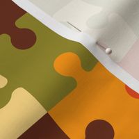 Puzzle straight pieces retro autumn colors Wallpaper