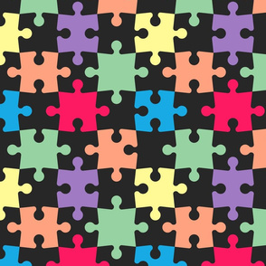 Puzzle colorful black