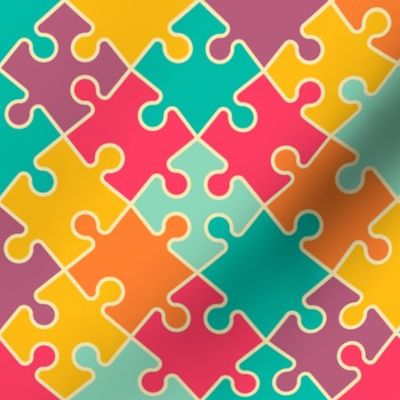 Retro neon colors diagonal puzzle game