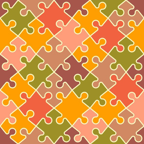 Vintage puzzle retro colors diagonal
