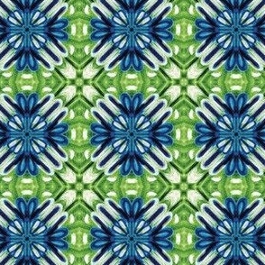 Green Retro Flower Power in green blue and white JUMBO size