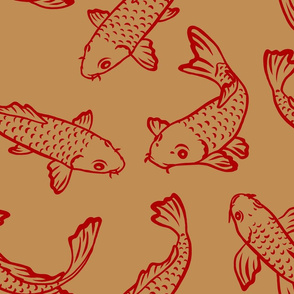 Koi Fish - Large - Gold Red