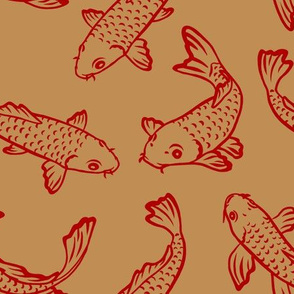Koi Fish - Medium - Gold Red