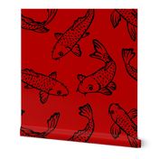 Koi Fish - Small - Red Black