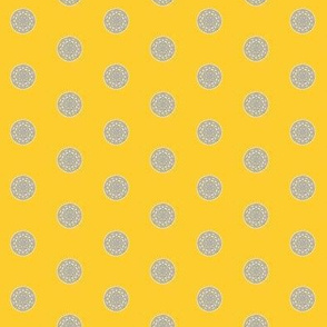 Silvery Squiggle Spots on Sunny Lemon - Medium Scale