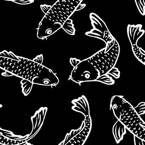 Black And White Fish Fabric, Wallpaper and Home Decor | Spoonflower