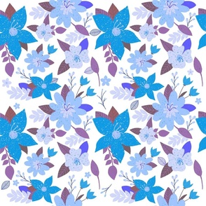 Whimsical Flowers - Blue & White
