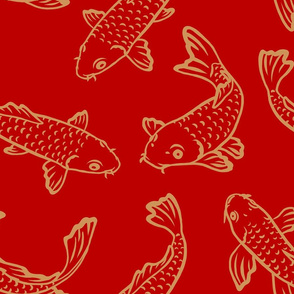 Koi Fish - Large - Red Gold