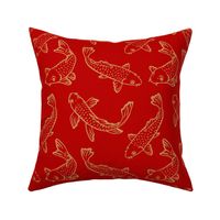 Koi Fish - Medium - Red Gold