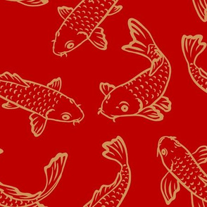 Koi Fish - Medium - Red Gold