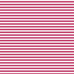 Small Raspberry Bengal Stripe Pattern Horizontal in White