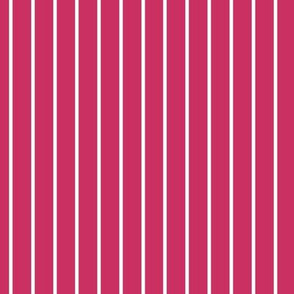 Raspberry Pin Stripe Pattern Vertical in White