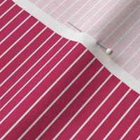 Small Raspberry Pin Stripe Pattern Horizontal in White