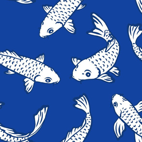 Koi Fish - Large - Blue White