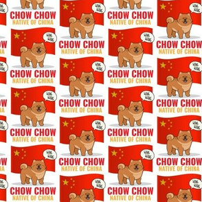 Chow Chow China Flag Small on White