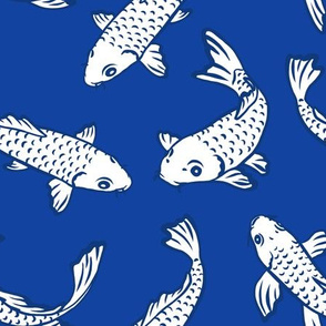 Koi Fish - Medium - Blue White