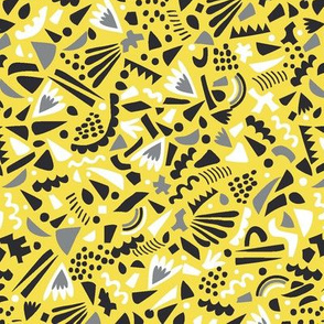 Geometric Confetti- Yellow & Blk