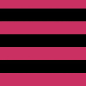 Large Raspberry Awning Stripe Pattern Horizontal in Black
