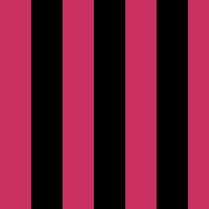 Large Raspberry Awning Stripe Pattern Vertical in Black