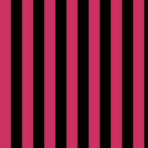 Raspberry Awning Stripe Pattern Vertical in Black