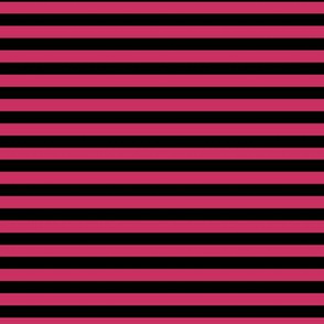 Raspberry Bengal Stripe Pattern Horizontal in Black