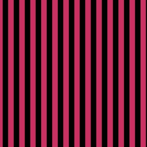 Raspberry Bengal Stripe Pattern Vertical in Black
