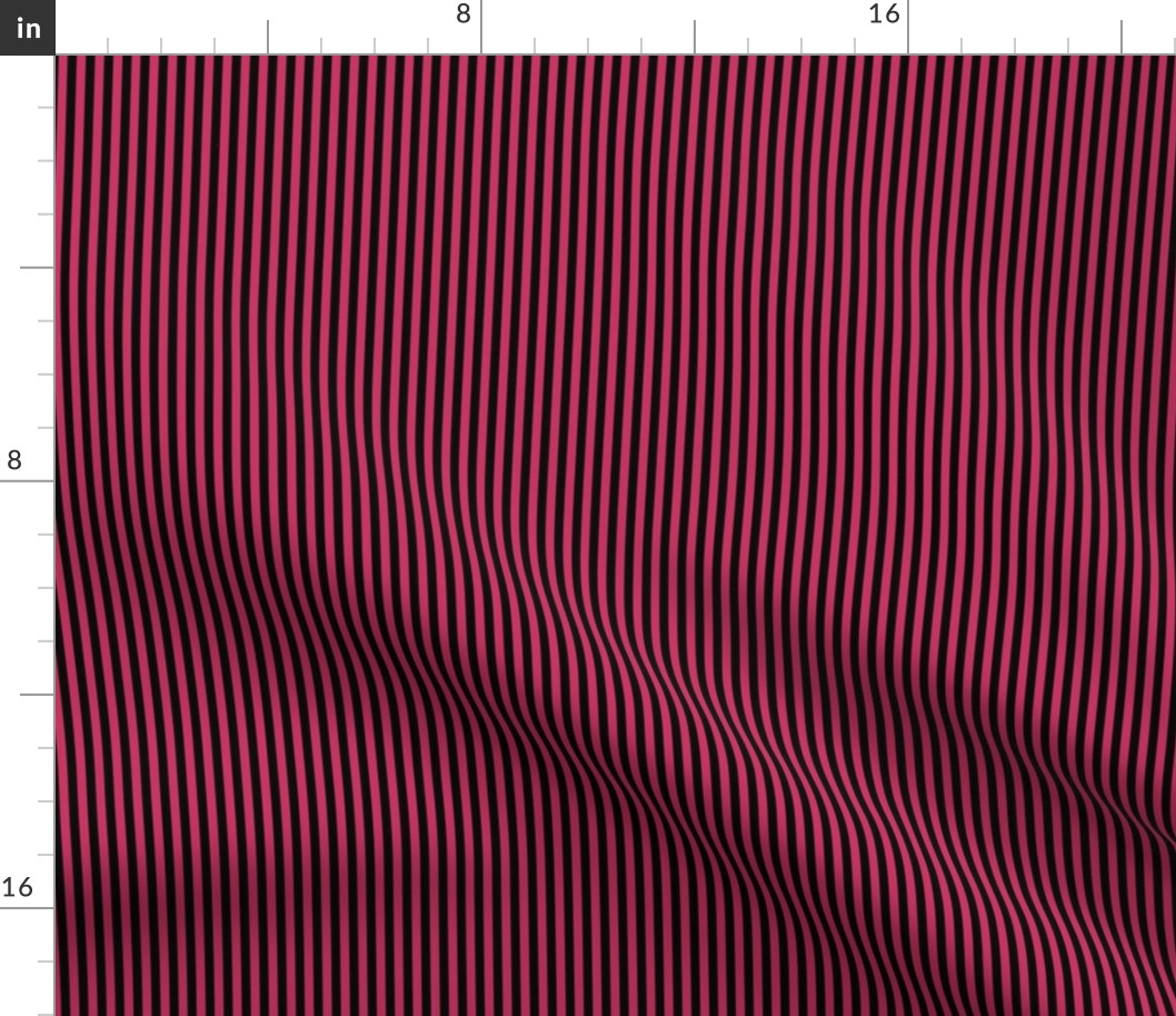 Small Raspberry Bengal Stripe Pattern Vertical in Black
