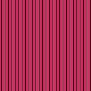 Small Raspberry Pin Stripe Pattern Vertical in Black