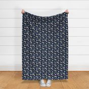 Sweet Deer Floral (navy) LARGER scale, ROTATED