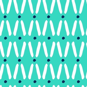 Linedot Trellis in Turquoise 