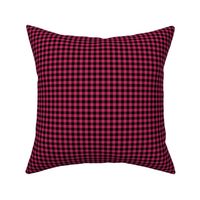 Small Gingham Pattern - Raspberry and Black