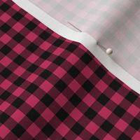 Small Gingham Pattern - Raspberry and Black