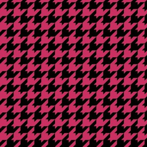 Houndstooth Pattern - Raspberry and Black