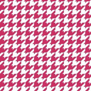 Houndstooth Pattern - Raspberry and White