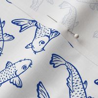 Koi Fish - Small - White Blue