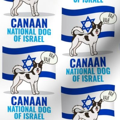 Canaan Dog Israel Flag Medium White