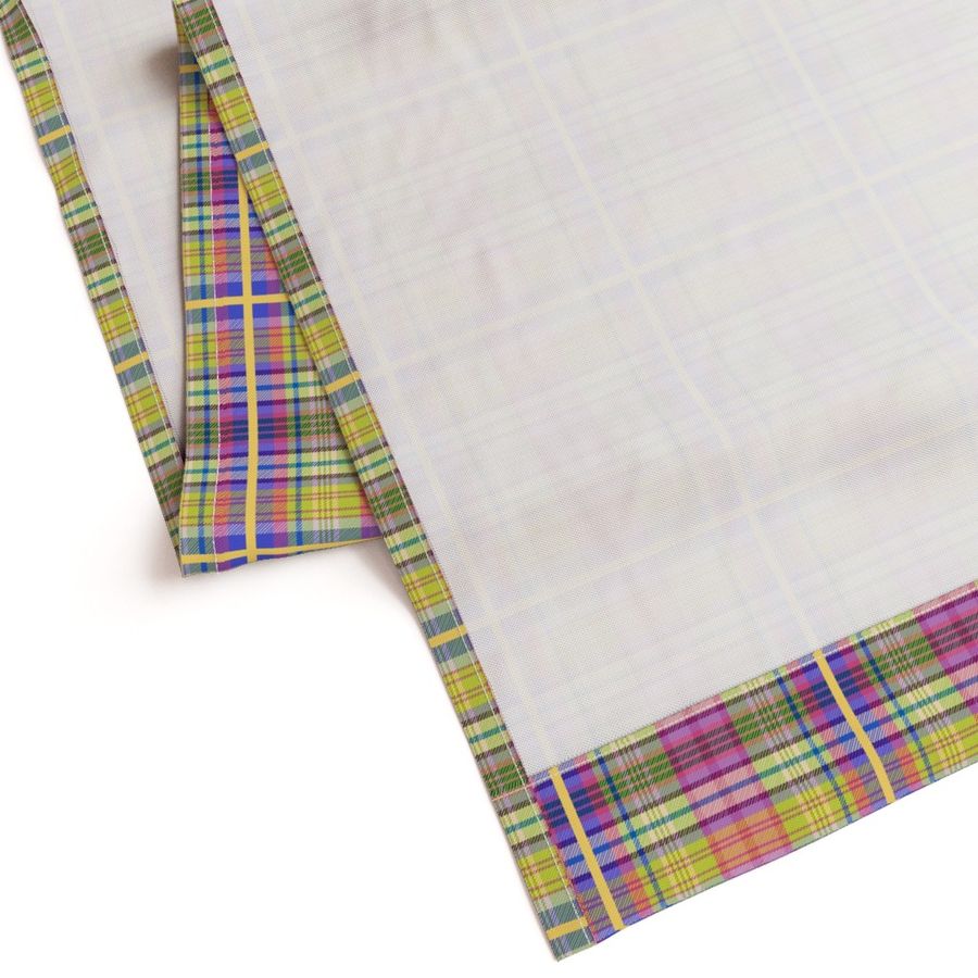 Paradise Plaid #2 - sunshine yellow, coral, lilac