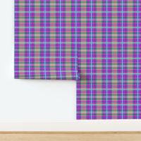 Paradise Plaid #4 - violet, fuchsia, turquoise