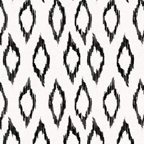 Sketchy Ikat Argyle Diamond _white & black