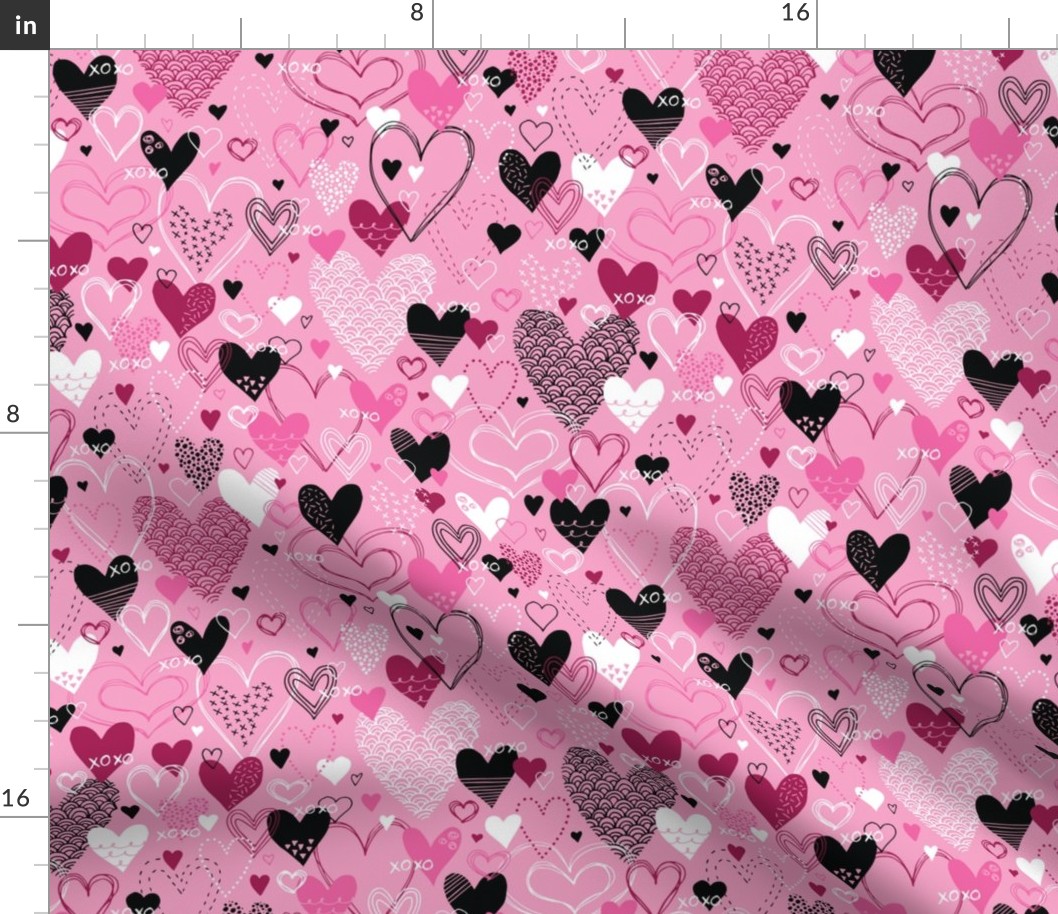 Hearts and Kisses (Pink)