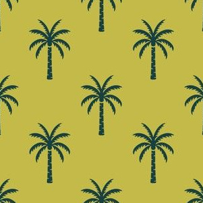 Palm Trees | Small Scale | Tropical Green & Navy