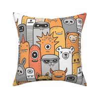 Monsters and Friends Orange 50 % Larger