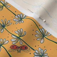 Floral Meadow and Lady bug | Yellow | Kids fashion 