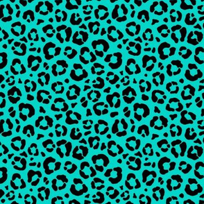 Leopard print on a turquoise background 