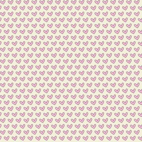 (S Scale) Pink Hearts Seamless on Yellow