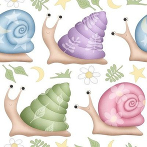 Cute Spring Summer Snails Pattern