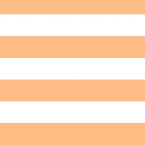 Large Orange Sherbet Awning Stripe Pattern Horizontal in White