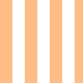 Large Orange Sherbet Awning Stripe Pattern Vertical in White