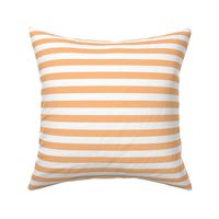 Orange Sherbet Awning Stripe Pattern Horizontal in White