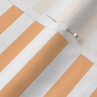 Orange Sherbet Awning Stripe Pattern Horizontal in White